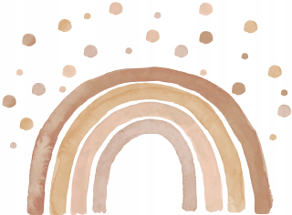 Samolepky na stenu pre deti Rainbow Beige Watercolor